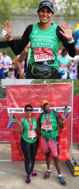 Members of our brilliant 2017 Marathon team: Bianca Theeruth (top); Pumela Salela and Sobantu Tilayi (bottom)
